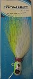 Bomber 3/8 oz. Flair Hair Jig - Yellow/White & Sparkles