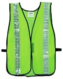 Cordova V121W Mesh Vest 2-Inch Reflective Tape, Velcro Closure, Lime, Large