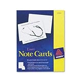 IMAGE OF Avery 5315 White 4-1/4 x 5-1/2 laser note cards, 2 cards/sheet, 60 cards & envelopes/box