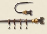 Tara Adjustable Curtain Rod Set With Decorative Finials - Mahogany