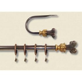 Tara Drapery Holdback Pair With Decorative Finials - Mahogany