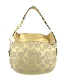 41v5RXfwGWL. SL160  COACH Signature Large Zoe Handbag Hobo in Gold Linen/Lurex 13500
