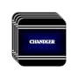 Personal Name Gift - "CHANDLER" Set of 4 Mini-Mousepad Coasters (black design)