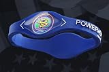 Power Balance Bracelet Wristband Blue w/ White Lettering, Size Small