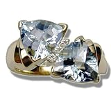 .06CT 2-8X8 MM TRILLION AQUA LADIES RING