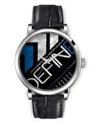 SPRAWL Aanalog Fashion Series Silver Ladies Watches of Genuine Black Leather Strap,Unique Wrist Watch for Women Girls Designed with alphabet