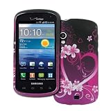 IMPERIO Verizon Samsung Corazóns Stratosphere vermello con flores goma deseño da capa Hard Case Envases [Empire]