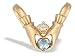 14K Yellow Gold Genuine Heart Aquamarine and Diamond Celtic Claddagh Pendant