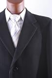 Men's Single Breasted Black Luxury Wool/Cashmere Three Quarter Length Topcoat