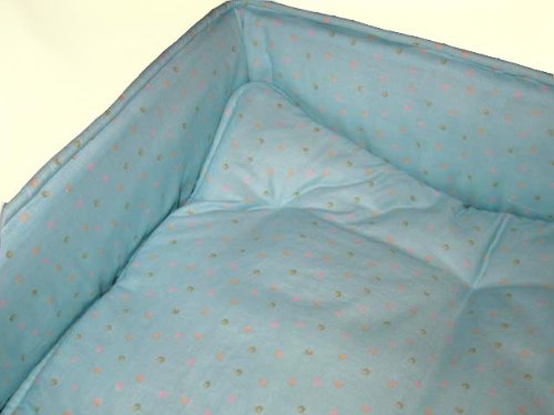 Portable / mini crib set - Colorful Dots on Mint Set - Made In USA
