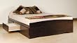 Queen Platform Storage Bed with 6 Drawers in Espresso Finish By Prepac Furniture