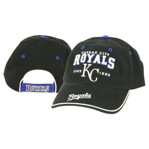 Kansas City Royals Bill & Cap Embroidered Adjustable Baseball Hat - Black