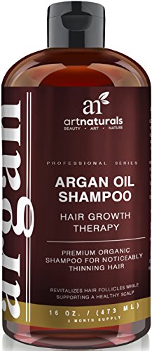 Art Naturals Organic Argan Oil Hair Loss Shampoo for Hair Regrowth 16 Oz - Sulfate Free - Best Treatment for Hair Loss, Thinning & Aging - Product For Men & Women - Infused with Biotin -3 Month Supply