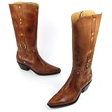Lucchese -- *14651 Tan W/Harness Side Zip -- Women's Shoes,Boots,Comfort Shoes,Western Boots