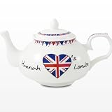 personalised patriotic with Funky Union flags, bone china teapot  from bpb