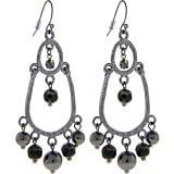 Burnished Silver Fresh Water PEARL CHANDELIER Earrings