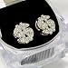 Bling Bling Money Sign Stud Earrings with Crystals Silver Tone in Ice Cube Box