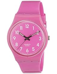 Watch: Swatch Womens GP128 Quartz Plastic Pink Dial Watch - Sweet Baby Ray's