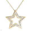 Necklace With Genuine Diamonds Made in Yellow Gold Length 18in