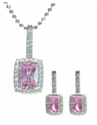925 Sterling Silver Women Earrings + Pendant - 46cm*18mm*8mm, 5 Grams