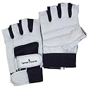 Double Velcro Leather WEIGHT LIFTING Gloves BODY BUILDING TRAINING CYCLING Medium