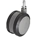 RWM Casters TwinWheel Stem Caster, Swivel, Grip Ring Stem, Polyurethane Wheel, 220 lbs Capacity, 4" Wheel Dia, 1-1/4" Wheel Width, 4-7/16" Mount Height, 7/16" Stem Dia, 1" Stem Height
