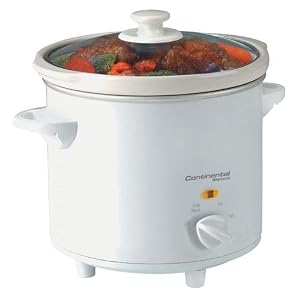 Continental Electric CE33221 2-Quart Round Slow Cooker, White by 