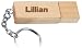 Engraved Wooden USB Flash Drive 8 GB with chain - Engraved name Lillian