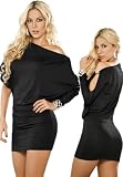 Sexy Black One Shoulder Open Sleeve Mini Dress