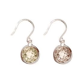 Rose Gold over Sterling Silver 8mm Champagne CZ Chanel Drop Earrings by 