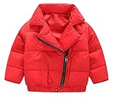 (トヨベイ)Toyobuy カジュアル 子供 中綿 コート アウター キッズ ブルゾン 女の子 厚手 ジャケット 男の子 レッド 110