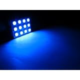 1 pack SMD 5050 12 LED Car Interior Blue Light Bulb (Come with 3 Universal Adapters) by click2go