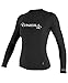 O'Neill UV Sun Protection Womens Basic Skins Long Sleeve Crew Sun Shirt Rash Guard, Black, X-Small