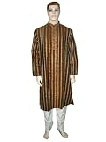 Bollywood Designer Mens Wear Russet Brown Silk Blend Kurta Pajama Xl Chest 48 Inch