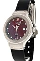 Hublot Elegant Women's Watch with Diamond Numbers and unique maroon dial, date at 3 O'Clock