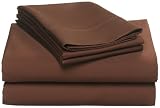 Pike Street 1000-Thread Count Luxury Single-Ply Sateen Queen Sheet Set, Chocolate