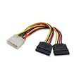 Molex 4 Pin to 2 x 15 Pin SATA Power Cable for IDE to Serial ATA SATA Hard Drive Power Cable Adapter