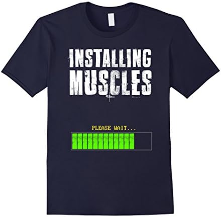 Men's Installing Muscles ... please wait T-Shirt Large Navy