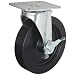 E.R. Wagner Plate Caster, Swivel with Pinch Brake, Polyolefin Wheel