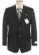 Ralph Lauren Mens Single Breasted 2 Button Solid Black Wool Suit - Size 42L