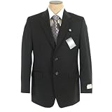 Ralph Lauren Mens Single Breasted 2 Button Solid Black Wool Suit - Size 60R