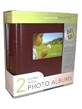 2 X Brown Bonded Leather 7x5 Photo Albums Hold 200 Photos Each