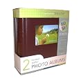 2 x Brown Bonded Leather 7x5 Photo Albums - Hold 200 photos each!