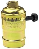 read full review Leviton 7070-PG Aluminum Shell Incandescent Lampholder, Removeable Turn Knob, 2-Circuit, 1/8 Ips Tapped Bushing With Set Screw, For Controling Two Sockets, Brass