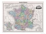 France in Feudal Times with the Country Allotted to Various Nobles Giclee Poster Print by Sengteller, 24x18