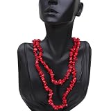 287.00 Carat Natural Red Coral Chip Necklace 34 Inch