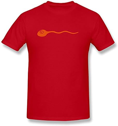 PTHF Men's Sperm Relaxed Round Collar T Shirt XL Red