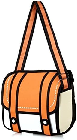 3D Style 2D Drawing Catoon Camera Comic Paper Bag Messenger Bag