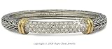 Cubic Zirconia Braceles - Designer Inspired Stylish Two Tone Pave CZ Bangle