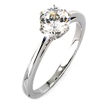 Polished Silvertone Cubic Zirconia Engagement Ring